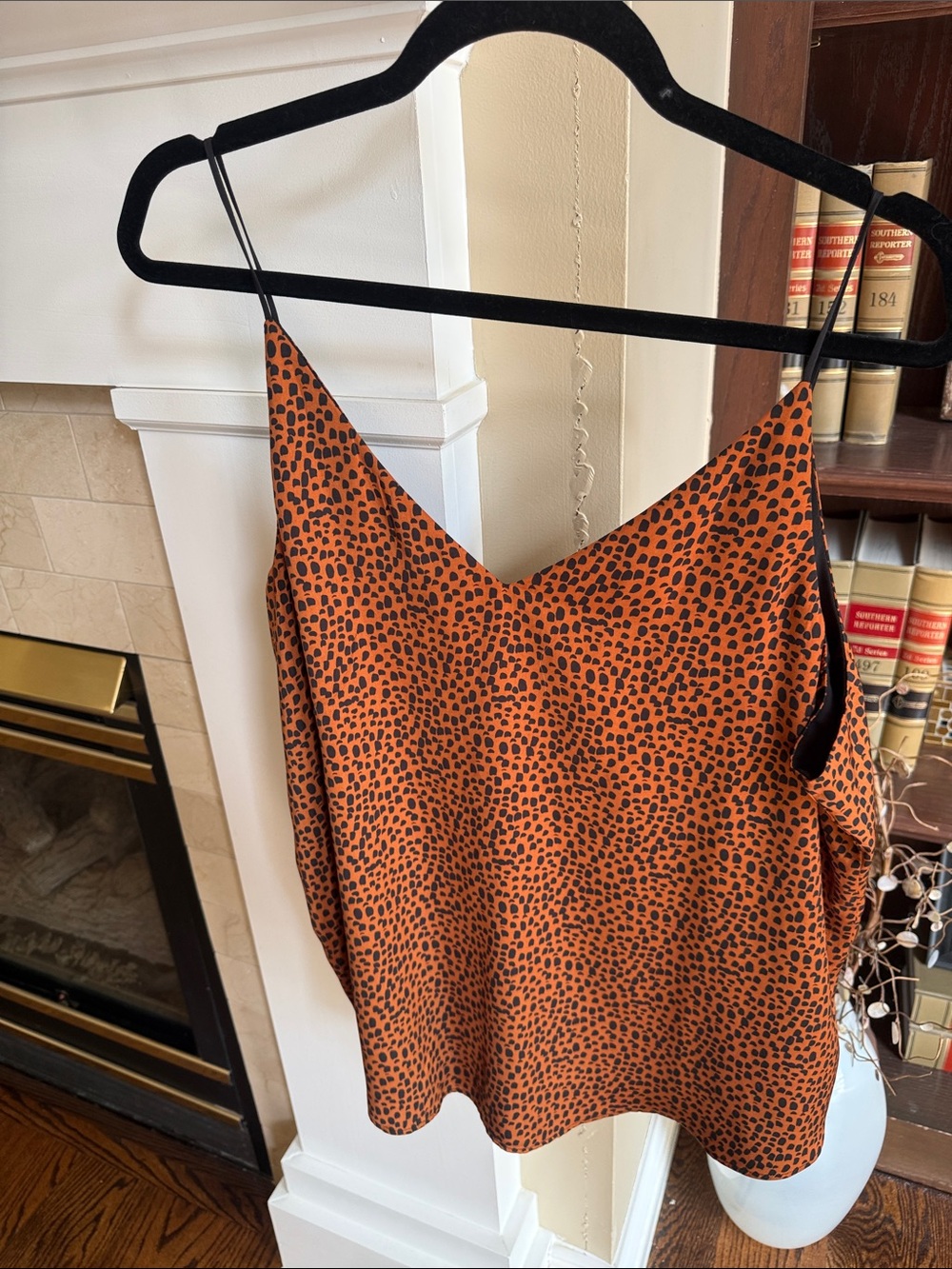 Rust Animal Print Satin Cami Tank Top -Express xl